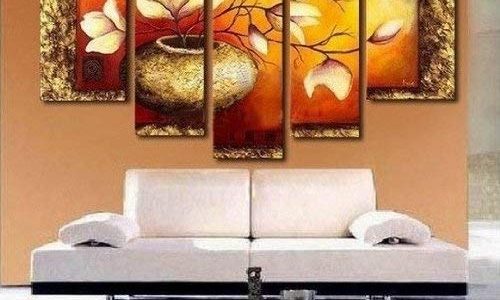 100% Hand Painted Art Flower in Vase Painting Canvas Set Art on Canvas Modern Art Group Painting Stretched and Ready to Hang Review