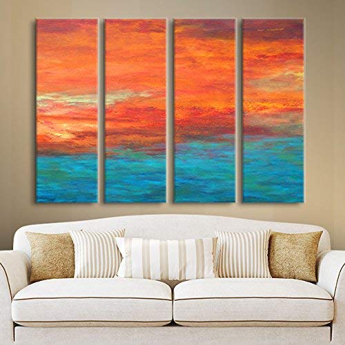 ArtWall Herb Dickinson 'Lake Reflections II' 4-Piece Gallery Wrapped Canvas Artwork, 24 by 32-Inch