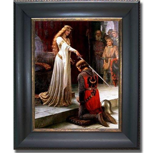 The Accolade by Edmund Leighton Black & Gold Framed Canvas (Ready-to-Hang)