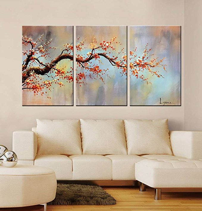 ARTLAND Modern 100% Hand Painted Flower Oil Painting on Canvas 