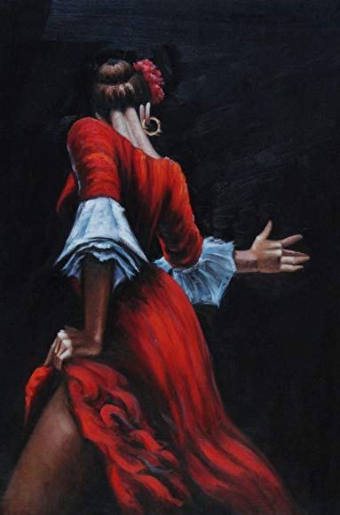 Passion of Flamenco 36x24 Inch (Unstretched/Unframed), BeyondDream Oil Painting