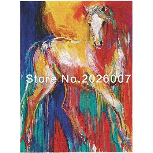 artist Hand Painted Abstract Rich colors war horse wind thunder marcia baldwin Oil Painting Canvas Wall Decoration For Living Room Fine Artwork