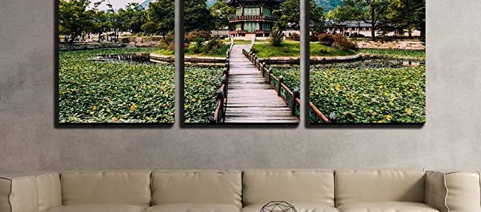 wall26 3 Piece Canvas Wall Art – Emperor Kyoungbok Palace at Seoul, South Korea – Modern Home Decor Stretched and Framed Ready to Hang – 24″x36″x3 Panels Review