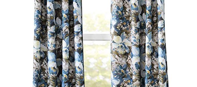 Anady Top Blue Flowers Blackout Curtains Oil Painting Living Room Drapes Grommet Top 96 inch Long Review