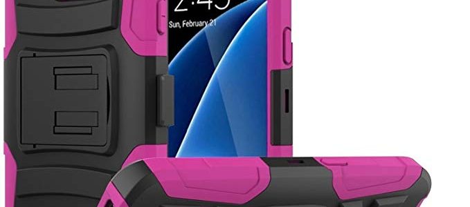 Samsung Galaxy S7 SM-G930 Tactical Armor Work Case Heavy Duty Shock Impact Protection Dual Layers with built-in Kickstand and Belt Clip Holster [SlickGearsTM] (Pink) Review