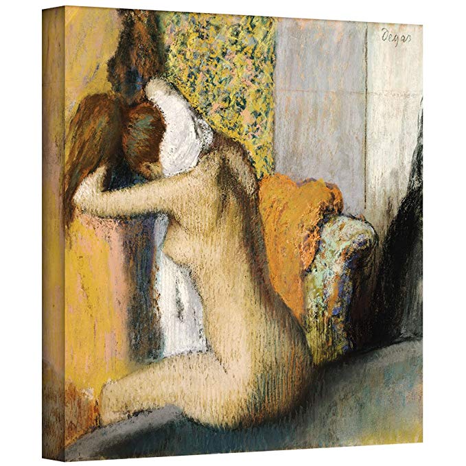 ArtWall 'After The Bath, Woman Drying Her Neck' Gallery-Wrapped Canvas Artwork by Edgar Degas, 24 by 24-Inch