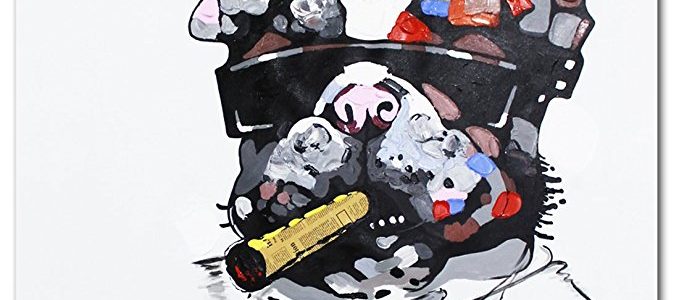 Muzagroo Art Oil Painting Smoking Dog Cool Art Hand Painted Large Size Canvas Art for Living Room (32x32in, Smoking Dog 1) Review