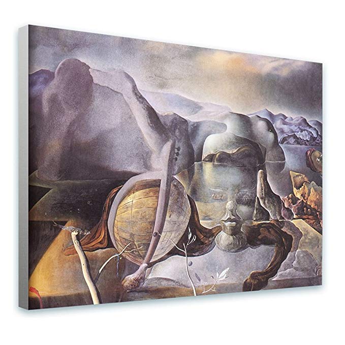 Alonline Art - The Endless Enigma Face Salvador Dali Framed Stretched Canvas (100% Cotton) Gallery Wrapped - Ready to Hang | 27