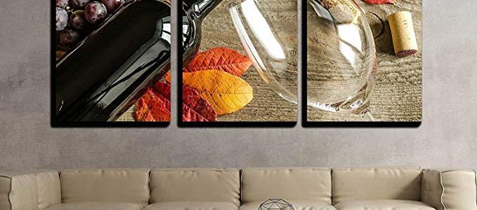 wall26-3 Piece Canvas Wall Art – Red Wine – Modern Home Decor Stretched and Framed Ready to Hang – 24″x36″x3 Panels Review