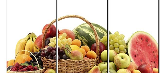 SmartWallArt@ -3 Piece Wall Art Painting A Basket Of Fruit And Watermelons Pictures Prints On Canvas Picture -For Home Modern Decor Review