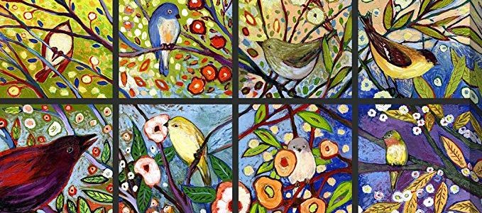 Art Jennifer Lommers Canvas Wrapped Birds Flowers Free Shpping Made in North America Review