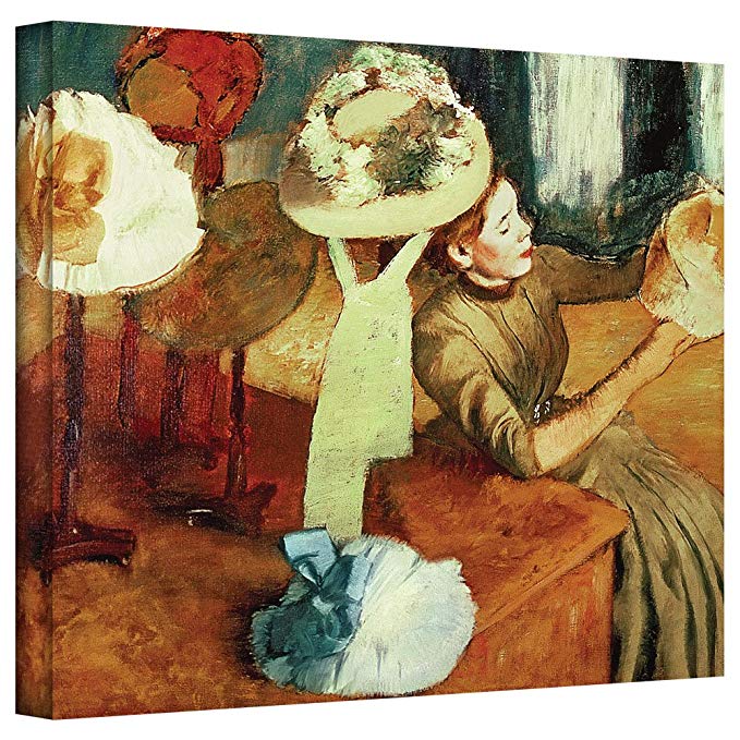 ArtWall 'The Millinery Shop' Gallery-Wrapped Canvas Artwork by Edgar Degas, 26 by 32-Inch