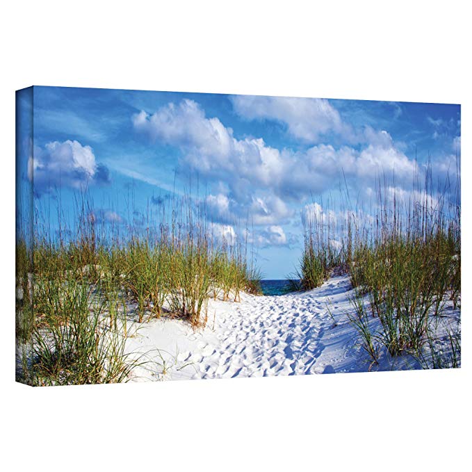 ArtWall Antonio Raggio 'Pathway in The Sand Panorama' Gallery-Wrapped Canvas Art, 12 by 36-Inch