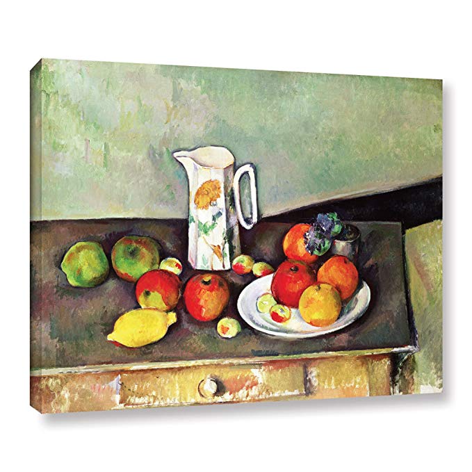 ArtWall 'Still Life with Milk Jug and Fruit' Gallery-Wrapped Canvas Artwork by Paul Cezanne, 24 by 32-Inch