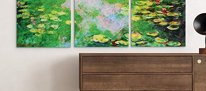 MasterPieces Water Lily 1, Monet, Hand-embellished, Overall size, 24″ L x 48″ W, 3 Piece Review