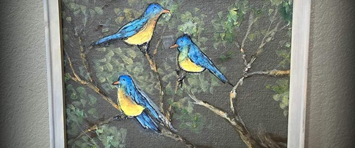 Recycled Old window Screen hand painted ” Birds” Review